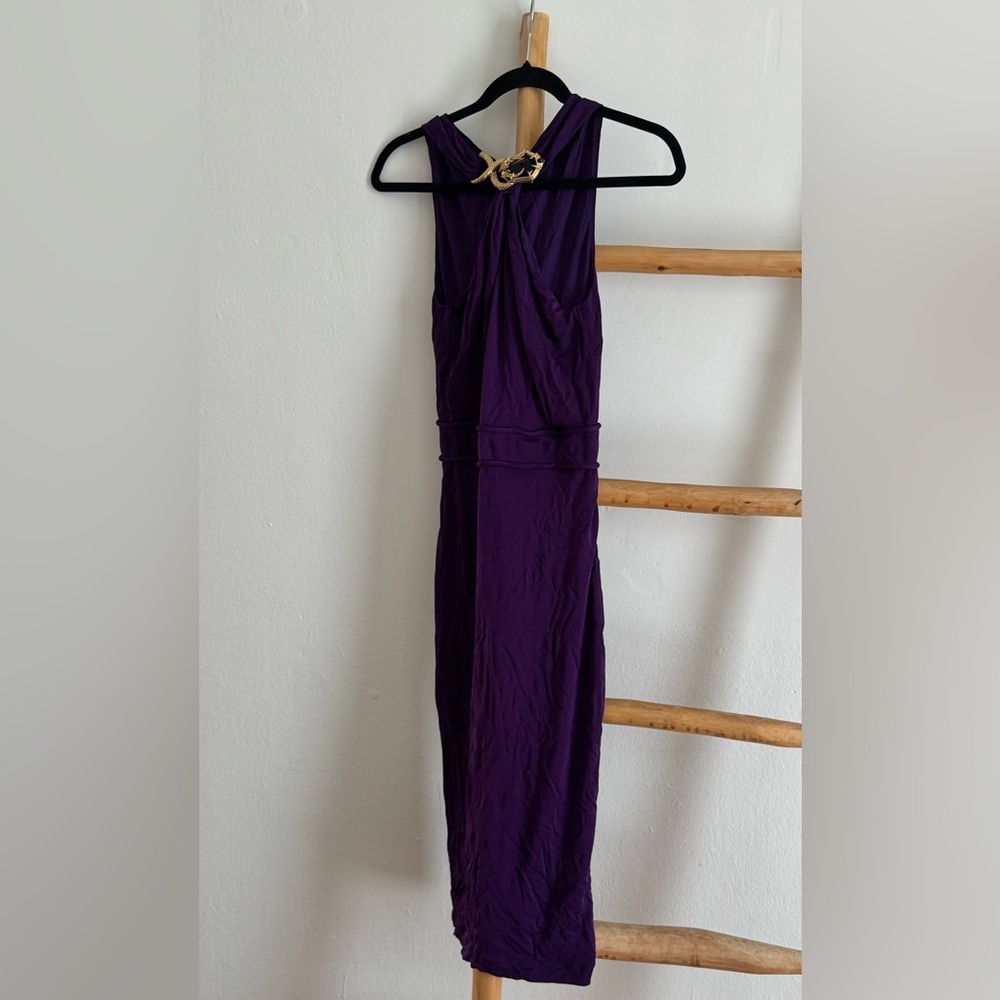 Roberto Cavalli Deep Purple Sleeveless Dress